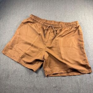BCG Mens Brown Athletic Gym Running Shorts Elastic Waist Drawstring Size Large